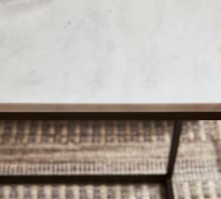 Delaney Rectangular Marble End Table (14")