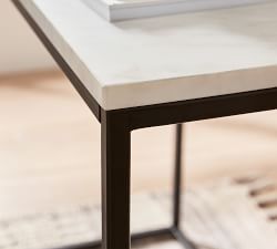 Delaney Rectangular Marble End Table (14")
