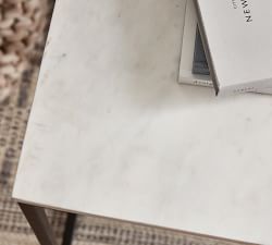 Delaney Rectangular Marble End Table (14")
