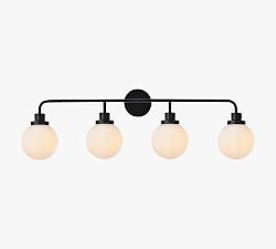 Open Box: Belling Quadruple Sconce (38") - Black &amp; Milk Glass