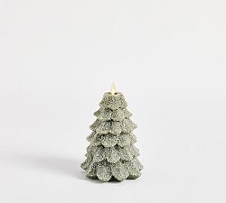 Open Box: Premium Flameless Trees, Small (6" H) - Green Spruce, German Glitter