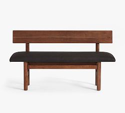 Wood &amp; Leather Bench (54")