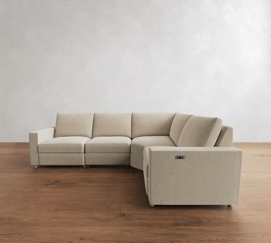 Westwood Square Arm Reversible Power Reclining Sectional (119") by Pottery Barn