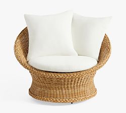 Open Box: Westport Swivel Outdoor Papasan Chair - Sandstone