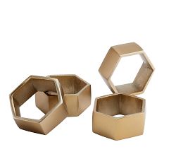 Bleecker Geo Metal Napkin Rings - Set of 4
