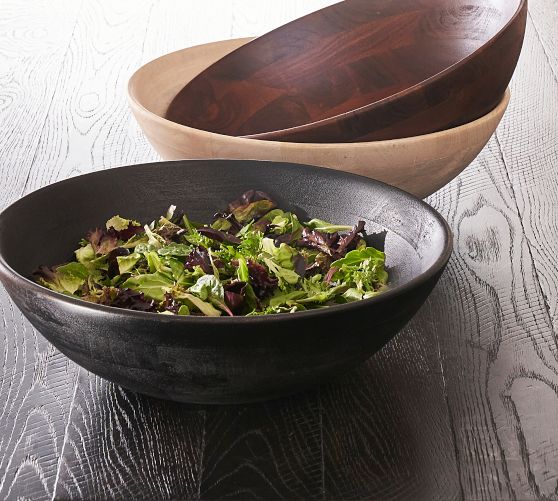 Chateau Wood Handcrafted Salad Bowls by Pottery Barn
