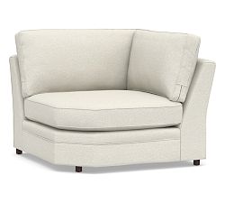 Open Box: Pearce Square Arm Sectional, Wedge - Performance Heathered Basketweave Oatmeal, Espresso