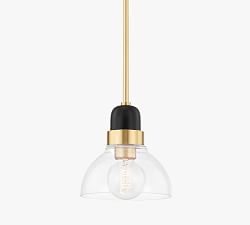 Open Box: Aged Brass Kuba Glass Half-Globe Pendant