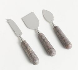 Breccia Marble Cheese Knives - Set of 3