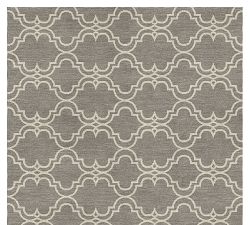 Custom Scroll Tile Hand-Tufted Wool Rug