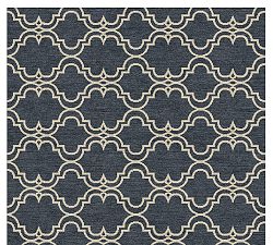 Custom Scroll Tile Hand-Tufted Wool Rug