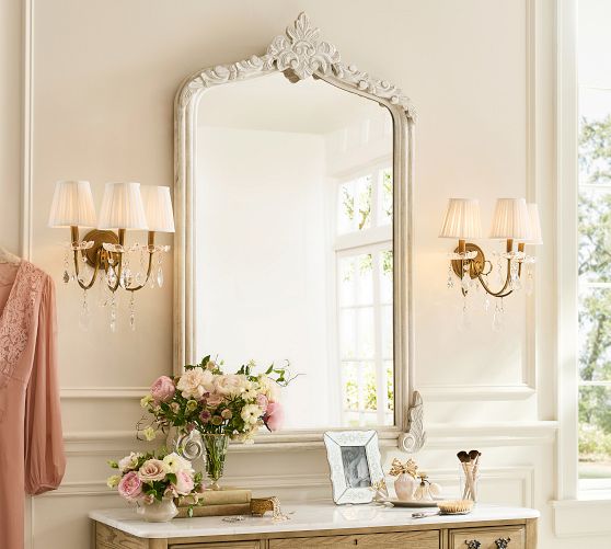 LoveShackFancy Carved Wood Mirror by Pottery Barn