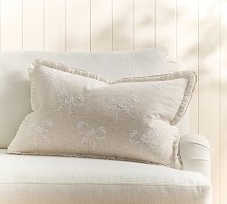 LoveShackFancy Embroidered Bows Pillow Cover