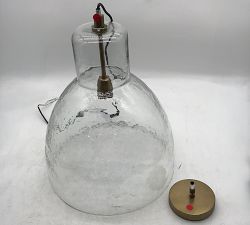 Open Box: Bridget Recycled Glass Pendant, Large (17"Diam.) - Tumbled Brass, Clear