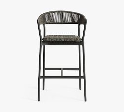 Open Box: Elmore Metal &amp; Rope Outdoor Barstool (30") - Charcoal
