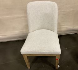 Open Box: Layton Upholstered Side Dining Chair - Performance Boucle Oatmeal, Seadrift Legs