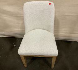 Open Box: Layton Upholstered Side Dining Chair - Performance Boucle Oatmeal, Seadrift Legs