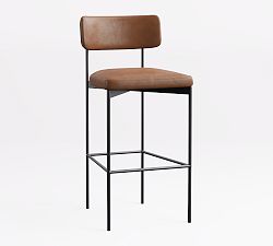 Open Box: Maison Leather Bar Stool (30"H) - Maple Signature, Antique Bronze