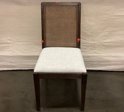 Open Box: Monty Cane Dining Chair - Performance Boucle Oatmeal, Vintage Amber
