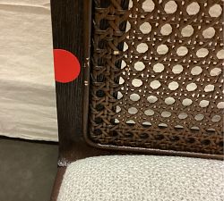 Open Box: Monty Cane Dining Chair - Performance Boucle Oatmeal, Vintage Amber