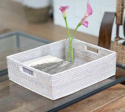 Tava Handwoven Rattan Rectangular Storage Basket