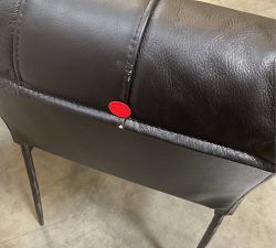 Open Box: Eugina Leather Dining Chairs, Set of 2 - Black, Black