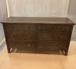 Open Box: Farmhouse 6-Drawer Dresser without Glass Top (66") - Sienna Brown