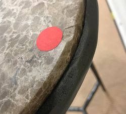 Open Box: Hestan Round Marble Accent Table (10") -  Dark Emperador Marble, Hammered Bronze