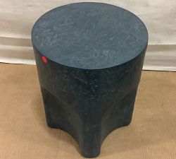 Open Box: Lagos Round Concrete Outdoor Side Table (14") - Charcoal