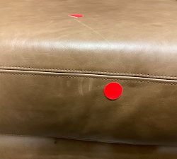 Open Box: York Roll Arm Leather Loveseat (63"), 2X2 - Gravel Walnut, Espresso
