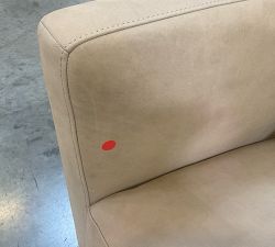 Open Box: Ayden Barrel Arm Leather Swivel Chair (32") - Nubuck Wheat