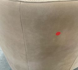 Open Box: Ayden Barrel Arm Leather Swivel Chair (32") - Nubuck Wheat