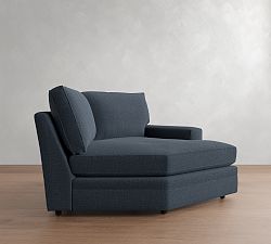 Open Box: Pearce Square Arm Right Cuddle Chaise - Performance Heathered Tweed Indigo