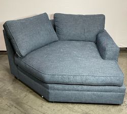 Open Box: Pearce Square Arm Right Cuddle Chaise - Performance Heathered Tweed Indigo