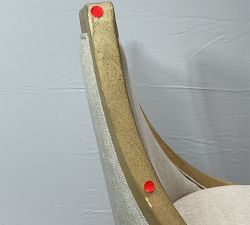 Open Box: Vintners Upholstered Wood Frame Dining Chair - Rustic Linen Parchment, Savanna Finish