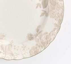 LoveShackFancy Neutral Floral Porcelain Dinner Plates - Set of 4