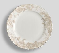 LoveShackFancy Neutral Floral Porcelain Salad Plates - Set of 4
