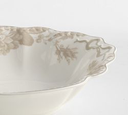 LoveShackFancy Neutral Floral Porcelain Serving Bowl