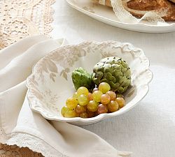 LoveShackFancy Neutral Floral Porcelain Serving Bowl