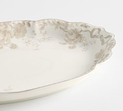 LoveShackFancy Neutral Floral Porcelain Serving Platter