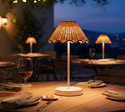 Moe Woven LED Cordless Rechargeable Table Lamp (15")