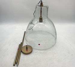 Open Box: Bridget Recycled Glass Pendant, Large (17") - Tumbled Brass