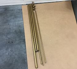 Open Box: Somorset Hidden Connection Double Curtain Rod (96"-120", 1.25" Dia) - Burnished Brass