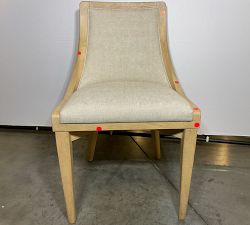 Open Box: Vintners Upholstered Wood Frame Dining Chair - Rustic Linen Parchment, Savanna