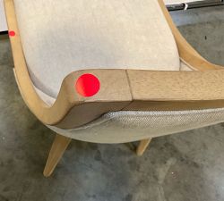 Open Box: Vintners Upholstered Wood Frame Dining Chair - Rustic Linen Parchment, Savanna