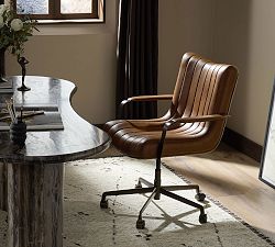 Kael Leather Swivel Desk Chair