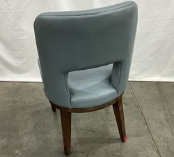 Open Box: Layton Leather Dining Side Chair - Performance Azure, Vintage Amber