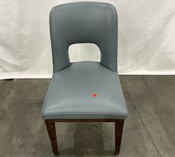 Open Box: Layton Leather Dining Side Chair - Performance Azure, Vintage Amber