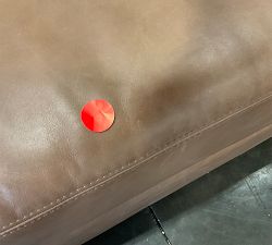 Open Box: Turner Leather Grand Ottoman without Nailheads (35") - Churchfield Camel, Walnut 