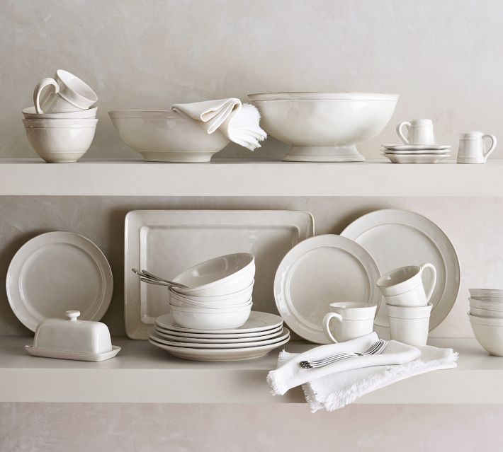Pottery Barn Outlet サービングプレートセット Cambria Handcrafted Stoneware Rectangular Serving Platter